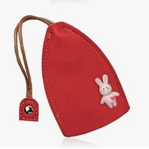 🎉FREE WITH PURCHASE🎉 Vibrant Red Leather Key Holder with Bunny Design